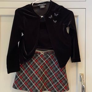 no boundaries black top w attached jacket girls 6/6x & limited too skort size 7